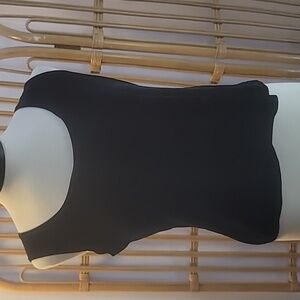 Kemp Collection vintage cropped tank top black velvet or velour size 10